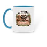 Small Hearts, a Light Blue Two-Tone Ceramic Mug (back-view)