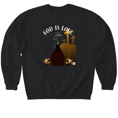 God Is Good, a Black Softstyle Crewneck Sweatshirt