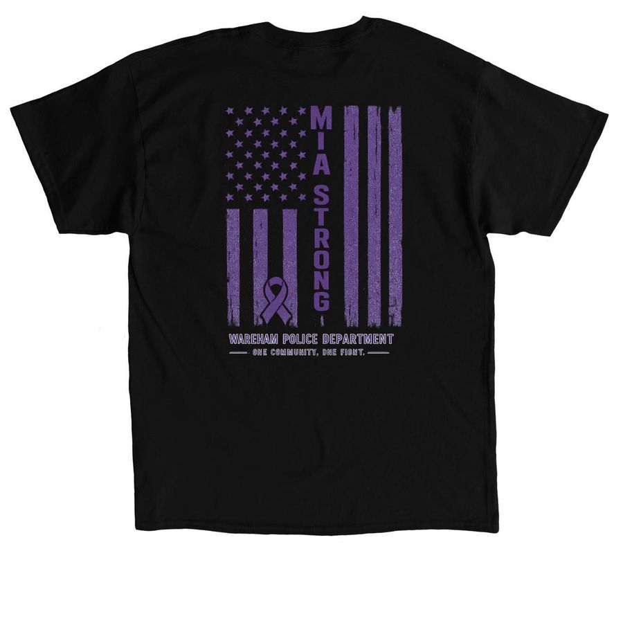 Mia Strong, a Black Classic Unisex Tee (back-view)
