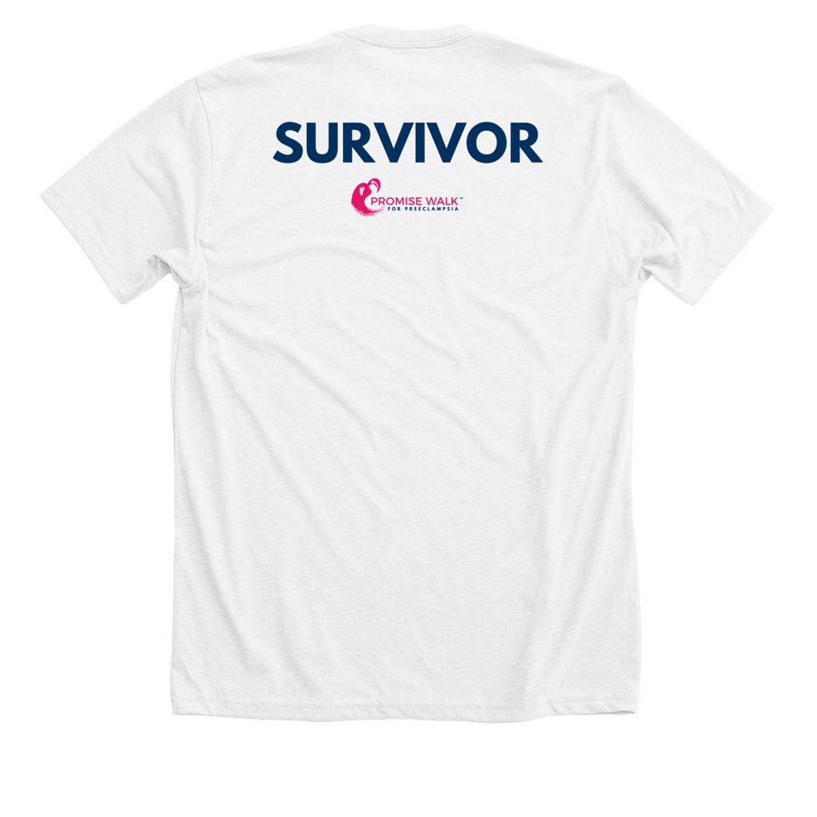HELLP Syndrome Survivor T-Shirt, a Solid White Blend Premium Unisex Tee (back-view)
