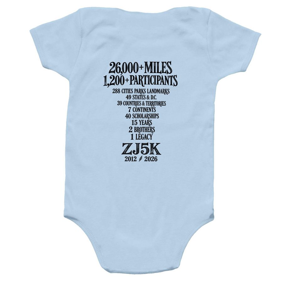 ZJ5K 2026 Onesie, a Light Blue Infant Onesie (back-view)