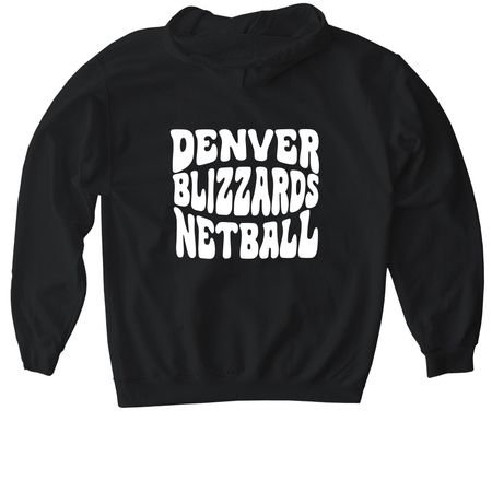Denver Blizzard Netball Club - Bubble Print, a Black Gildan Softstyle Pullover Hoodie