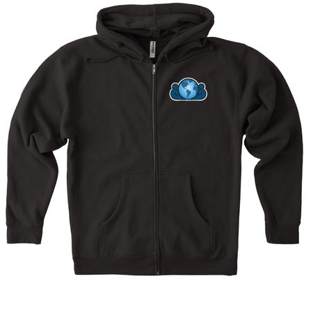 Planet Generation, a Black Heavyweight Zip Up Hoodie