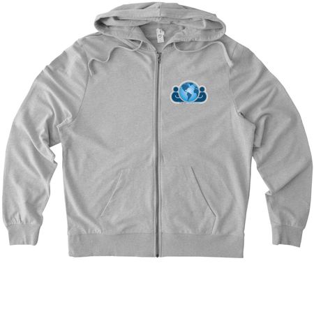 Planet Generation, a Granite Grey Heather Allmade Organic French Terry Zip Up Hoodie
