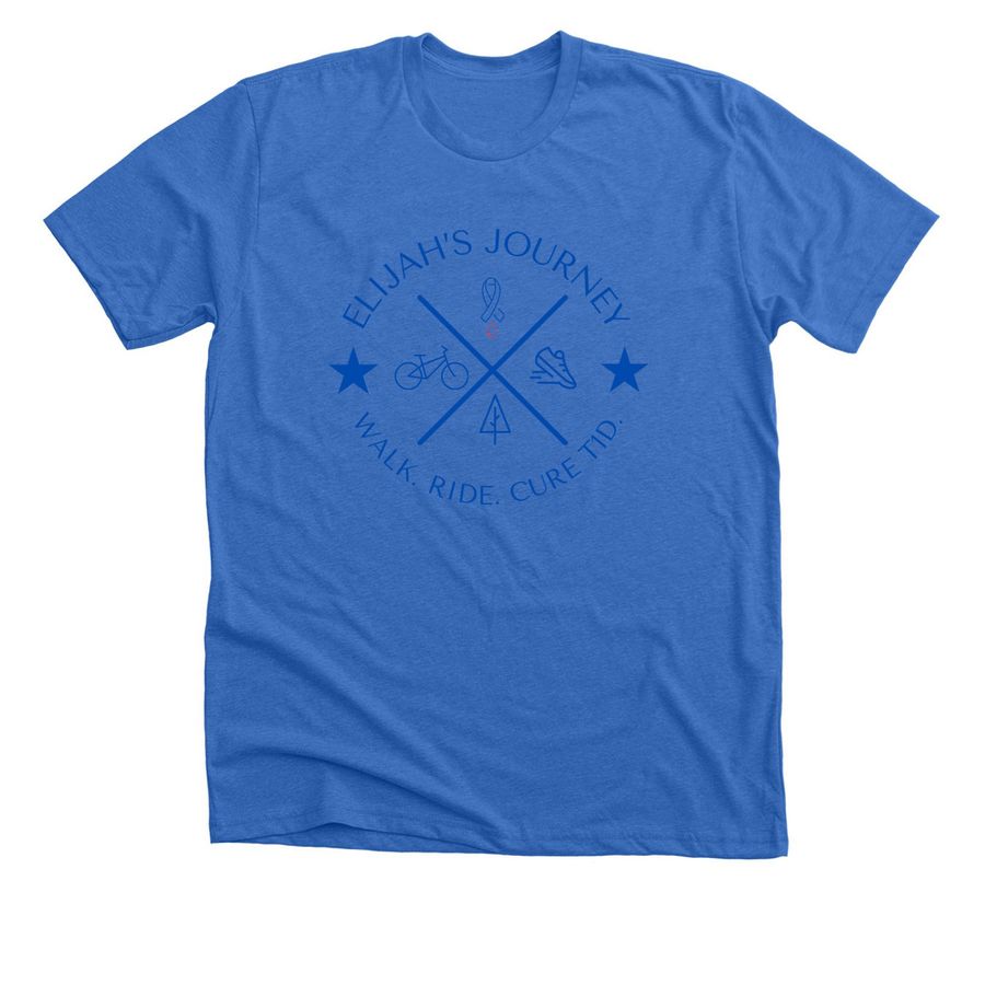 Elijah's Journey Blue Words Adult+Youth, a Heather True Royal Premium Unisex Tee