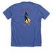 #BecauseOfBuddy, a Solid True Royal Premium Unisex Tee (back-view)