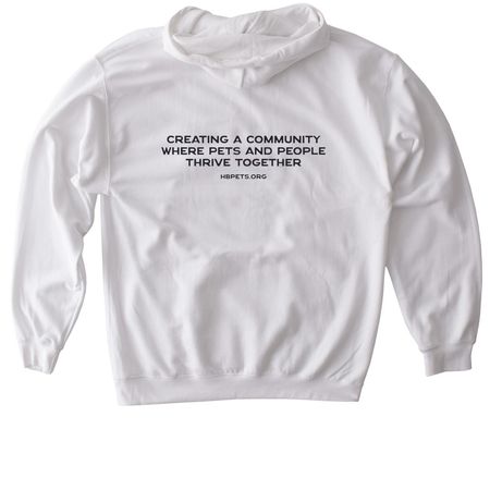 HBPets Pride Sweatshirt, a White Gildan Softstyle Pullover Hoodie (back-view)