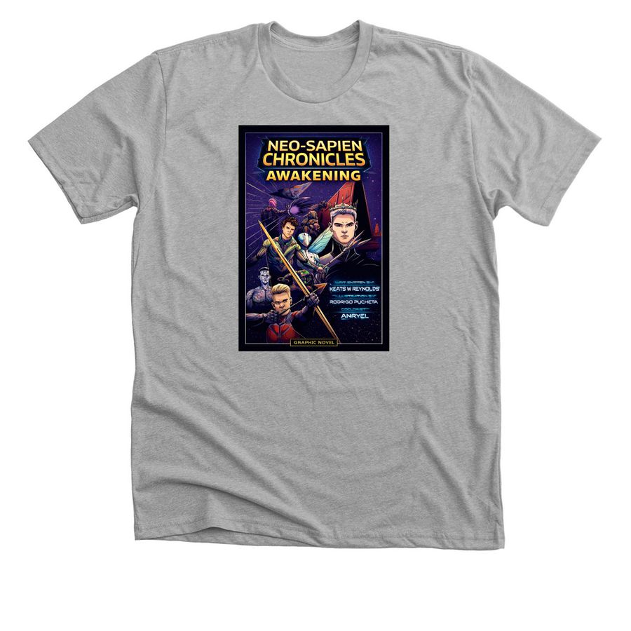 Neo-Sapien Chronicles: Awakening merch, a Athletic Heather Premium Unisex Tee