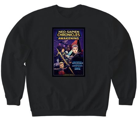 Neo-Sapien Chronicles: Awakening merch, a Black Softstyle Crewneck Sweatshirt