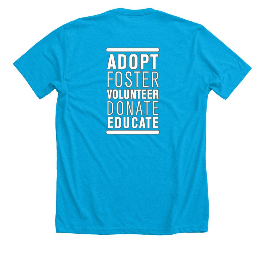 Campaign: Each Animal Counts II, a Neon Blue Premium Unisex Tee (back-view)