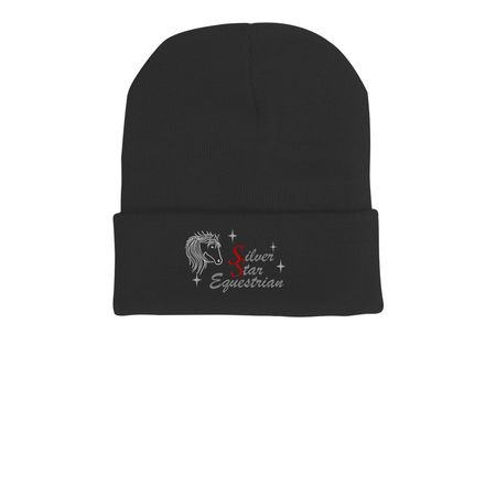 winter Hats&nbsp;, a Black Printed Cuffed Beanie