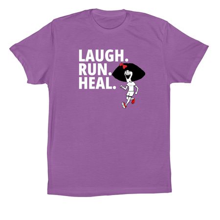 Laugh. Run. Heal. (Non-Athletic Shirts), a Royal Purple Premium Cotton Tee
