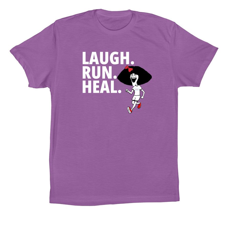 Laugh. Run. Heal. (Non-Athletic Shirts), a Royal Purple Premium Cotton Tee