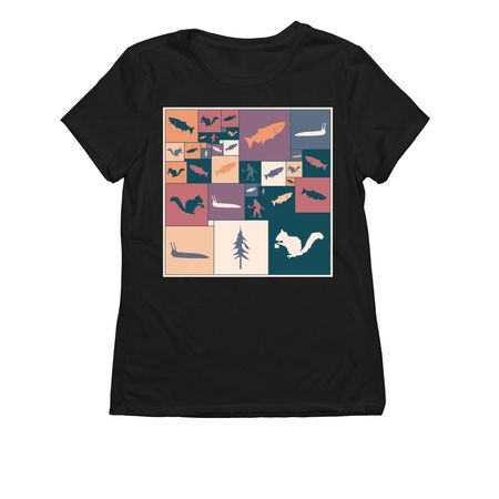 Squarrels 42, a Deep Black Allmade Eco Triblend Women?s Tee