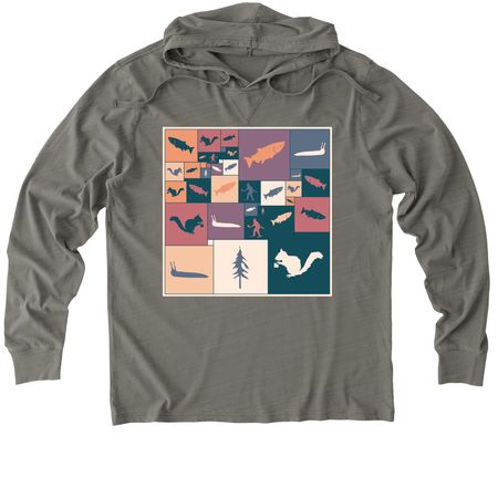 Squarrels 42, a Driftwood Grey Allmade Organic Cotton Mineral Dye Hoodie Tee