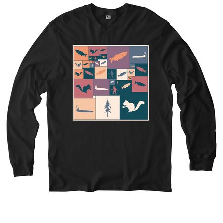 Squarrels 42, a Deep Black Allmade Organic Cotton Long Sleeve Tee