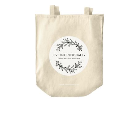 Live Intentionally Tote Bag, a Natural Over-the-Shoulder Shopping Tote Bag