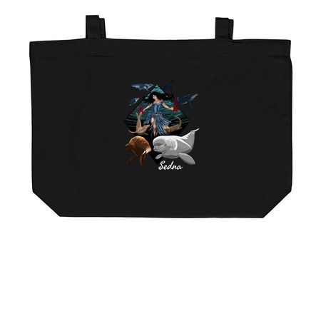 Sedna totes, a Black Large Organic Cotton Tote Bag