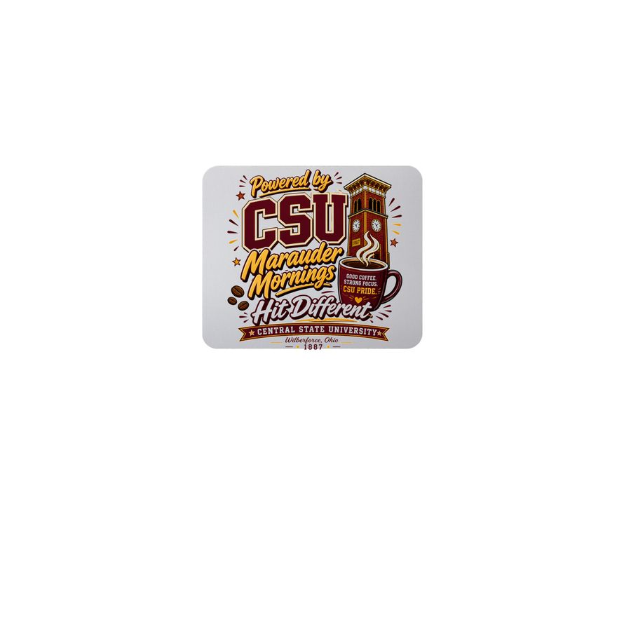 MARAURDER MORNINGS MOUSE PAD, a White Full Color Mouse Pad