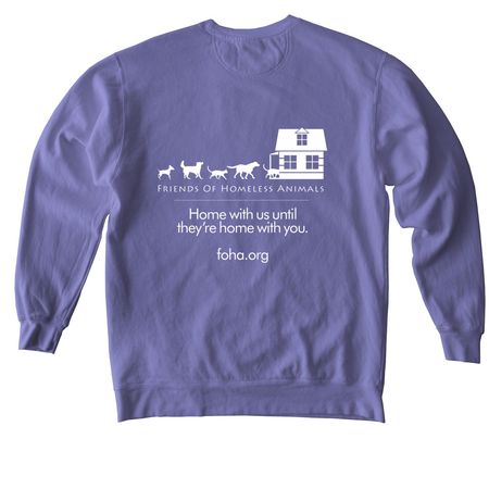 Comfort Colors + Tie Dye Crewneck and Hoodies, a Violet Comfort Colors Crewneck Sweatshirt (back-view)