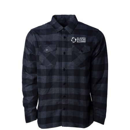 For the Bears Flannel, a Charcoal Heather/ Black Unisex Flannel Shirt