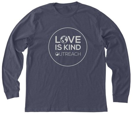 Love is Kind, a Heather Midnight Navy Premium Long Sleeve Tee
