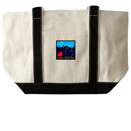 Michigan Leather Pride Totes, a Natural/Black Large Two-Tone Canvas Tote Bag