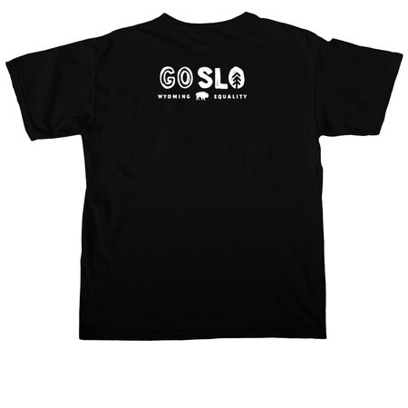 Rainbow Bison, a Black Comfort Colors Unisex Tee (back-view)