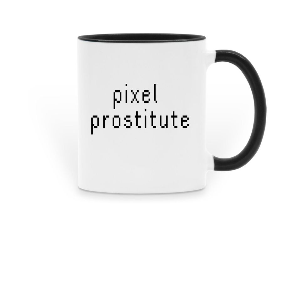 RED LIGHT SOCIETY MUG, a Black Two-Tone Ceramic Mug