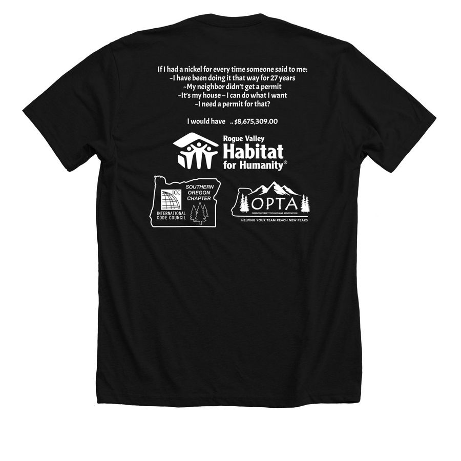 Day of Service T-Shirts, a Black Premium Unisex Tee (back-view)