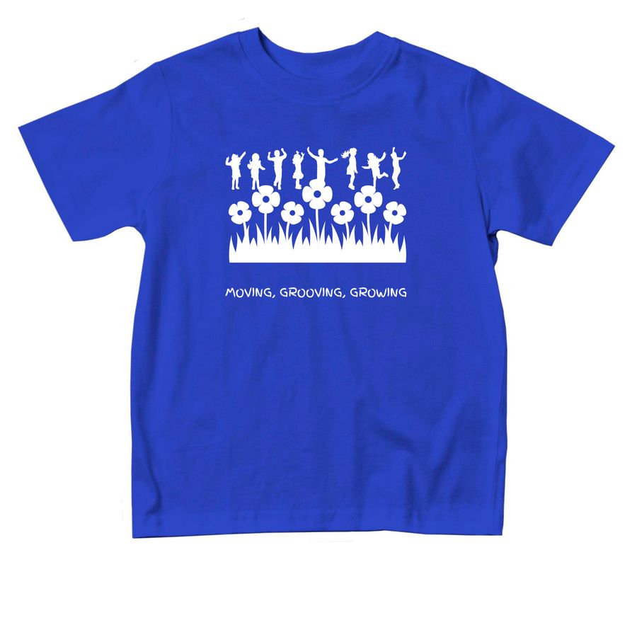 Moving Grooving Growing -Toddler, a Royal Blue Toddler Tee