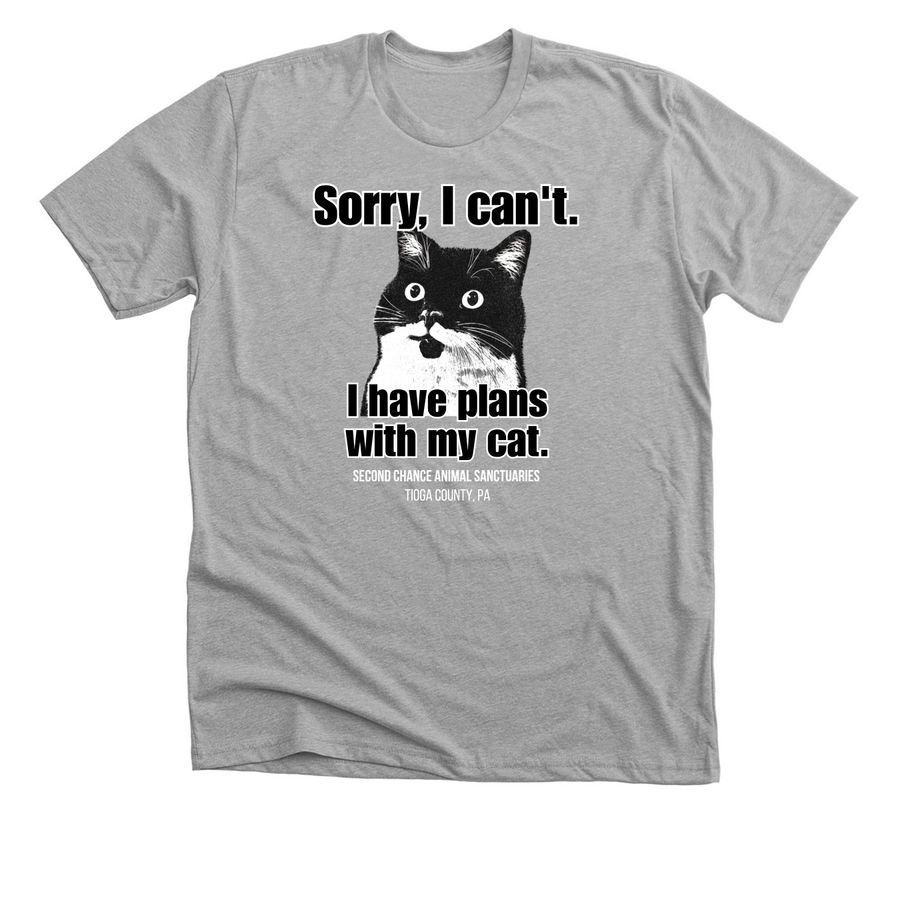 Plans with my cat, a Athletic Heather Premium Unisex Tee