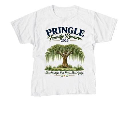 Pringle Family Reunion '26 (Contest Winner), a White Youth Unisex Tee