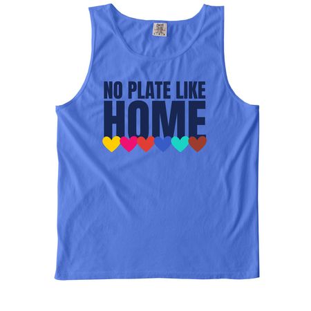 No Plate Like Home Hearts - LIMITED EDITION, a Flo Blue Comfort Colors Tank Top
