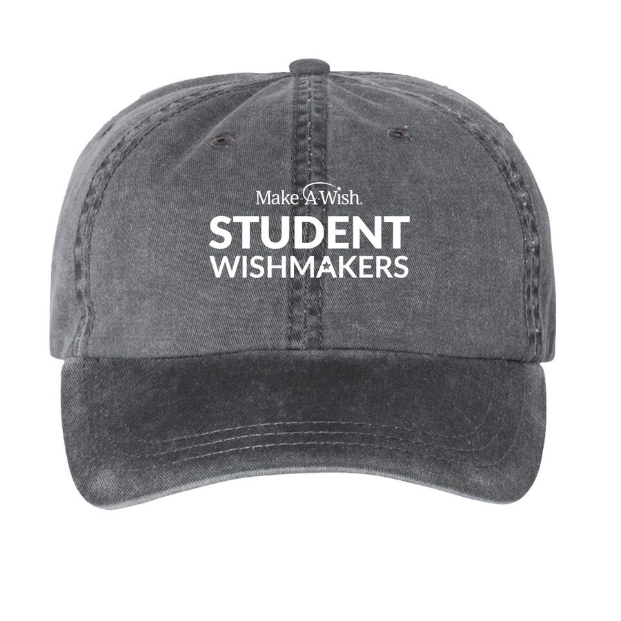 SWM hat, a Black Printed Pigment Dye Baseball Cap