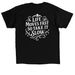 Life Moves Fast, So Take It Slow, a Black Classic Unisex Tee (back-view)