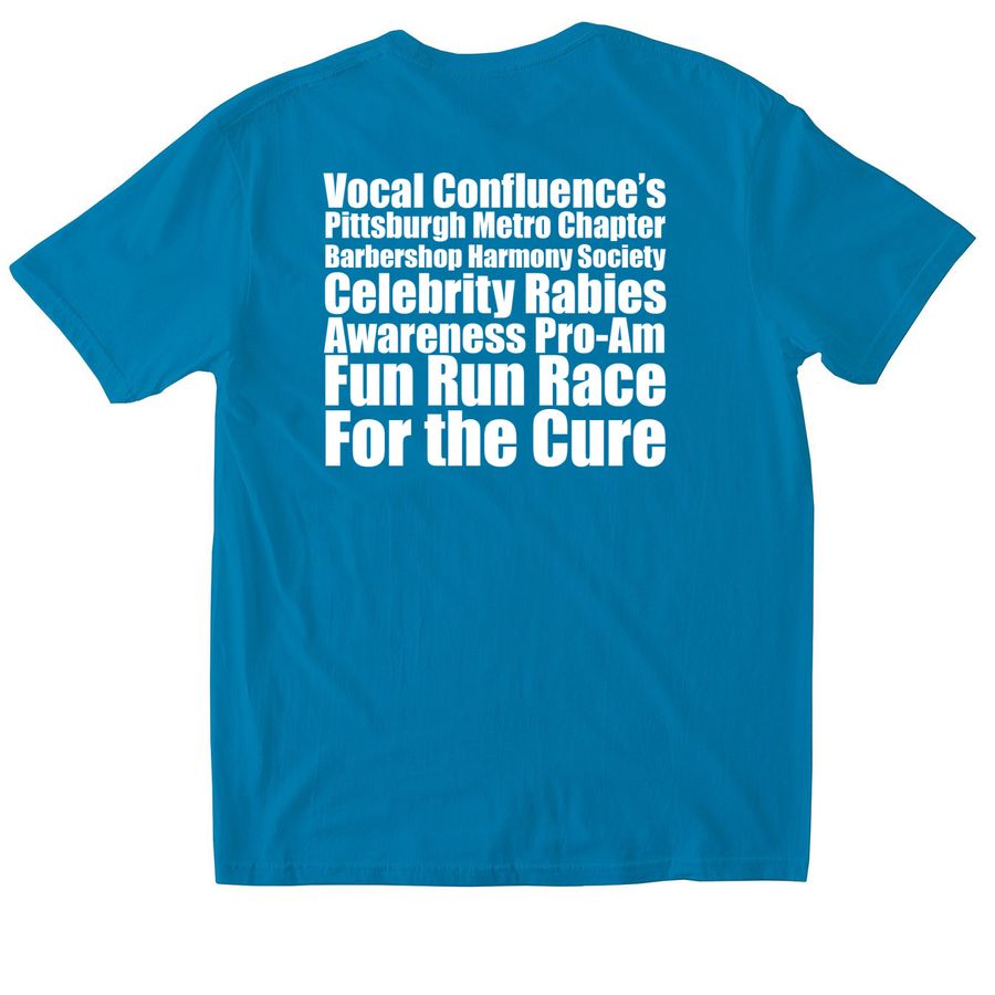VC Fun Run Parody Shirt, a Sapphire Softstyle Cotton Tee (back-view)