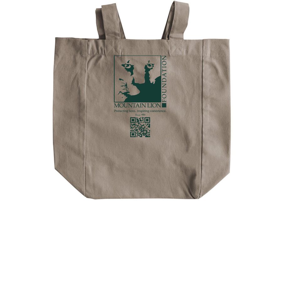 Protecting America's Lion, a Pumice Recycled Cotton Tote Bag (back-view)