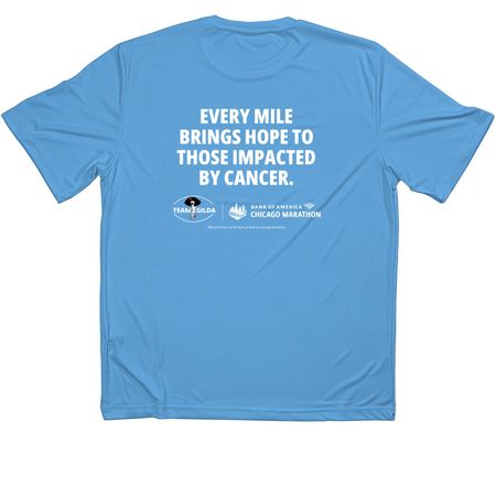 Team Gilda '26: Laugh. Run. Heal., a Carolina Blue Classic Performance Tee (back-view)
