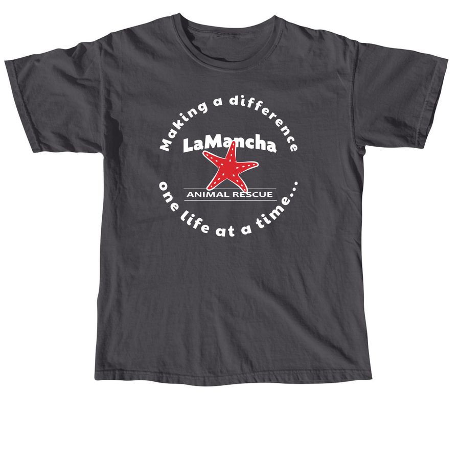 Make A Difference - LaMancha Animal Rescue, a Graphite Comfort Colors Unisex Tee