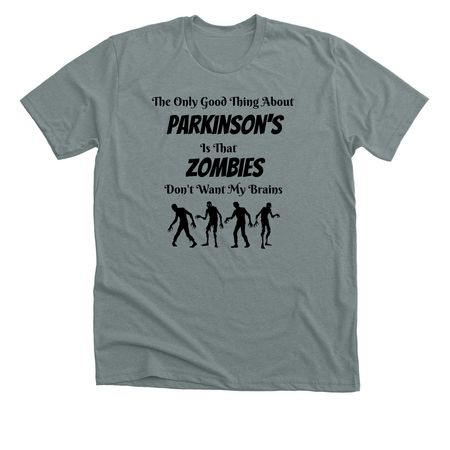 Parkinson's Zombie Shirt, a Heather Blue Storm Premium Unisex Tee