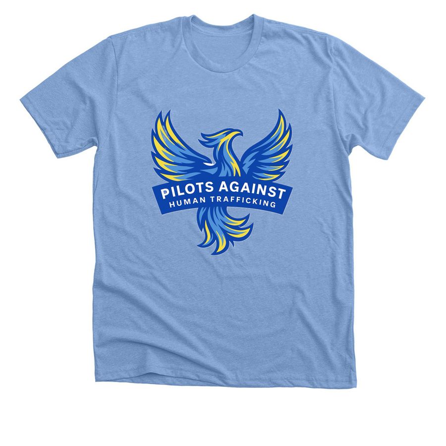 Pilots against Human Trafficking Tees, a Heather Carolina Blue Premium Unisex Tee