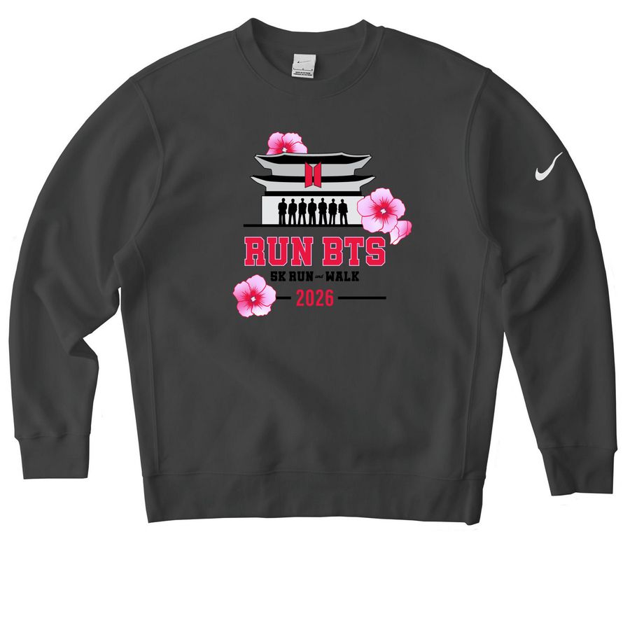 Large outlined logo front performance, a Anthracite Nike Club Fleece Crewneck Sweatshirt