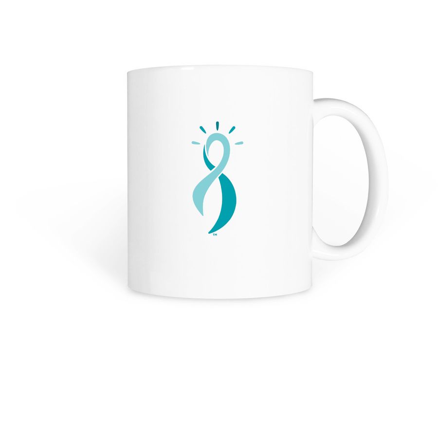 Teal Essentials: Classic Mug ? Ribbon Design, a White Coffee Mug