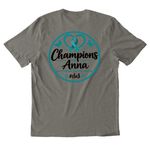 Champions for Anna, a Driftwood Grey Allmade Organic Cotton Mineral Dye Tee (back-view)