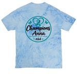Champions for Anna, a Fiji Blue Comfort Colors Colorblast Tee (back-view)