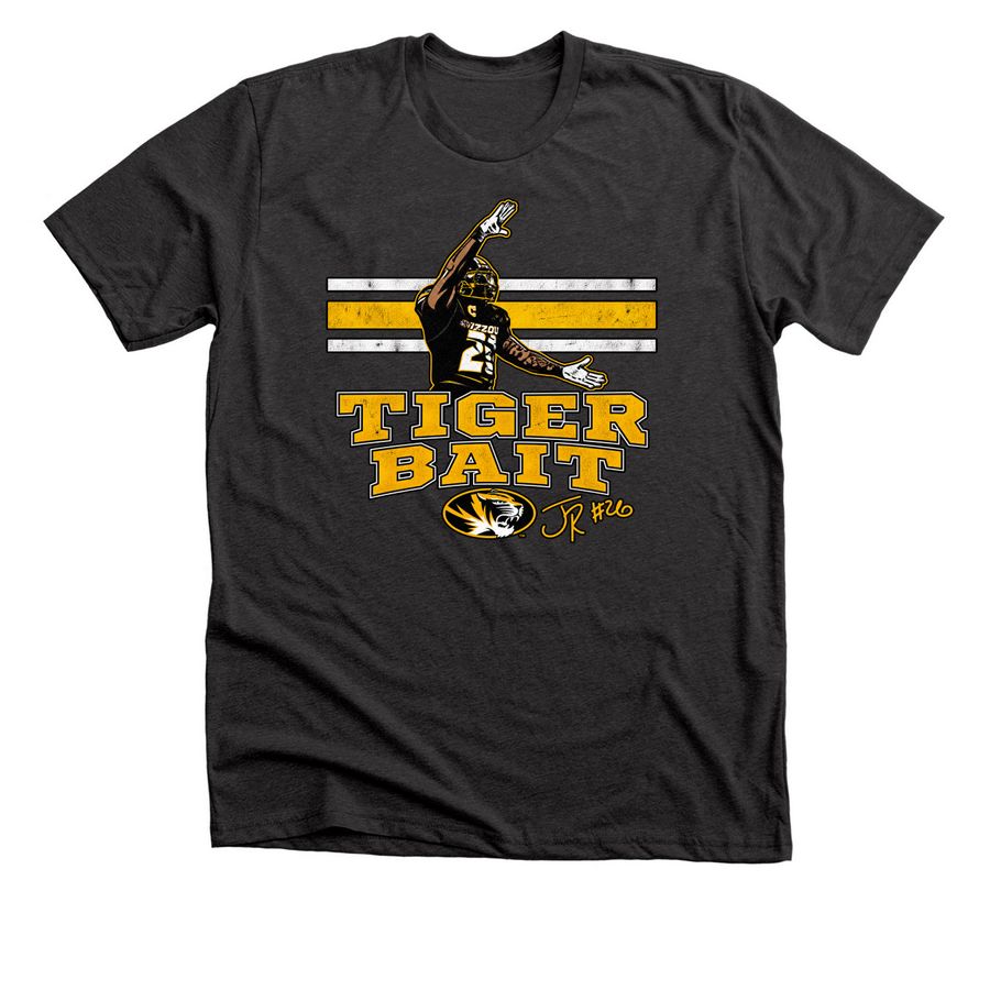 Missouri Football Jamal Roberts Tiger Bait si, a Dark Grey Heather Premium Unisex Tee
