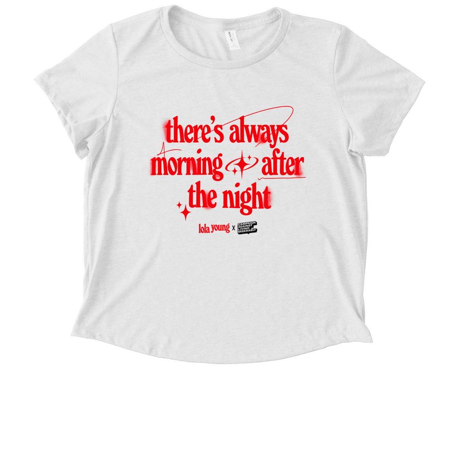 Lola Young X Calm Lifelines Boxy Shirt, a Bright White Allmade Eco Triblend Women?s Scoop Neck Tee