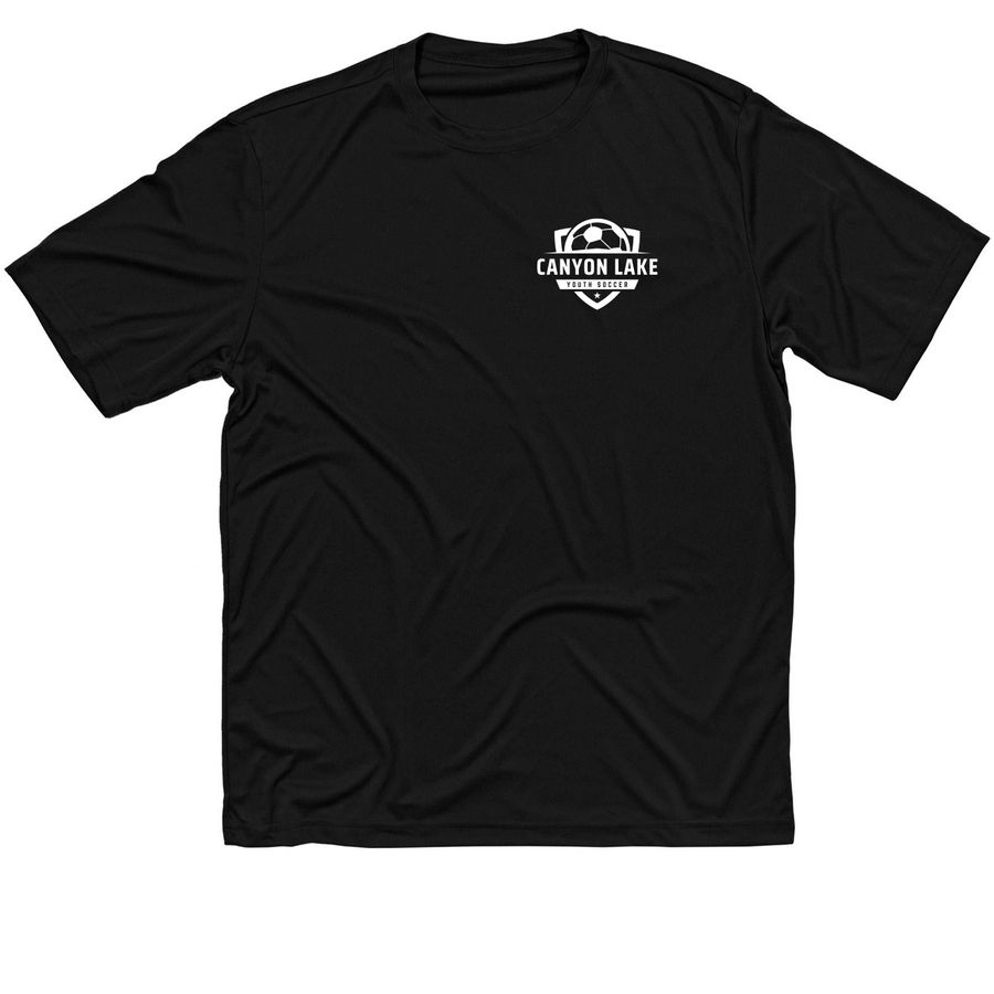 Canyon Lake Youth Soccer Club - Activewear, a Black Classic Performance Tee