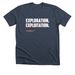 Exploration, not exploitation, a Heather Midnight Navy Premium Unisex Tee